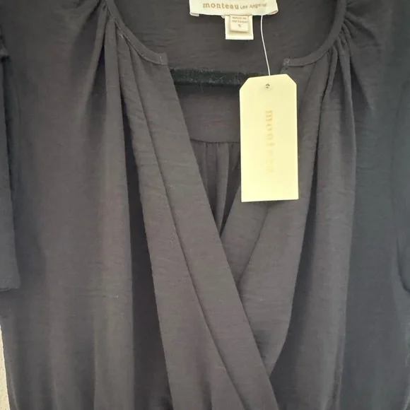 NWT Monteau Size S Tiered Black Maxi Dress - Picture 5 of 11